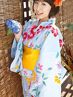 Rio Matsushita Asian shows sexy legs under geisha dress outdoor